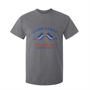 Cabo Verde West Africa Crossed Flags T Shirt For Kid Cape Verde Est 1975 Retro National Pride