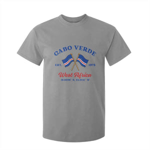 Cabo Verde West Africa Crossed Flags T Shirt For Kid Cape Verde Est 1975 Retro National Pride