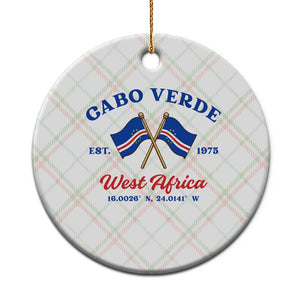 Cabo Verde West Africa Crossed Flags Ceramic Ornament Cape Verde Est 1975 Retro National Pride