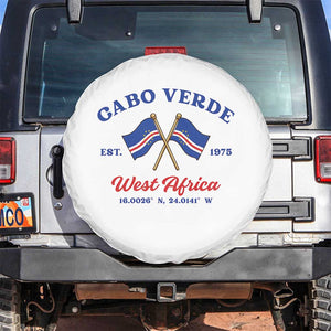 Cabo Verde West Africa Crossed Flags Spare Tire Cover Cape Verde Est 1975 Retro National Pride
