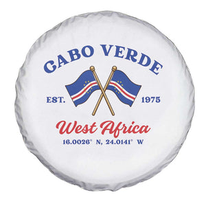 Cabo Verde West Africa Crossed Flags Spare Tire Cover Cape Verde Est 1975 Retro National Pride