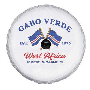 Cabo Verde West Africa Crossed Flags Spare Tire Cover Cape Verde Est 1975 Retro National Pride