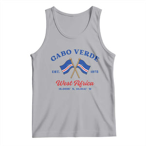 Cabo Verde West Africa Crossed Flags Tank Top Cape Verde Est 1975 Retro National Pride