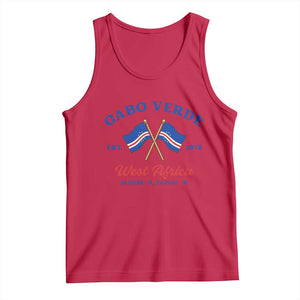 Cabo Verde West Africa Crossed Flags Tank Top Cape Verde Est 1975 Retro National Pride
