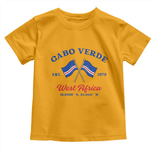 Cabo Verde West Africa Crossed Flags Toddler T Shirt Cape Verde Est 1975 Retro National Pride