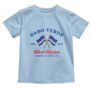 Cabo Verde West Africa Crossed Flags Toddler T Shirt Cape Verde Est 1975 Retro National Pride