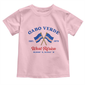 Cabo Verde West Africa Crossed Flags Toddler T Shirt Cape Verde Est 1975 Retro National Pride