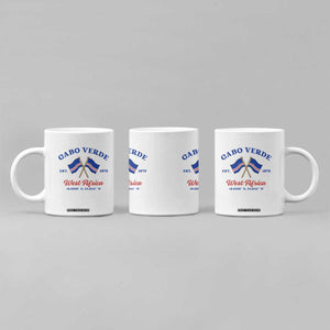 Cabo Verde West Africa Crossed Flags Coffee Mug Cape Verde Est 1975 Retro National Pride