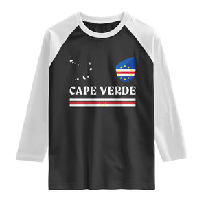Cape Verde Country Map Shield Emblem Raglan Shirt Cabo Verde Roots National Pride Gift