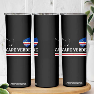 Cape Verde Country Map Shield Emblem Skinny Tumbler Cabo Verde Roots National Pride Gift