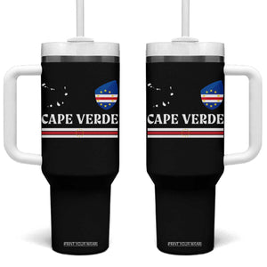 Cape Verde Country Map Shield Emblem Tumbler With Handle Cabo Verde Roots National Pride Gift