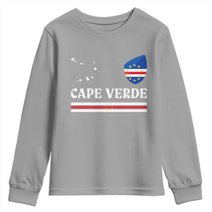 Cape Verde Country Map Shield Emblem Youth Sweatshirt Cabo Verde Roots National Pride Gift