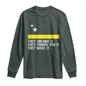 Curaçao Flag History Pride Long Sleeve Shirt They Dreamt Fought Made It