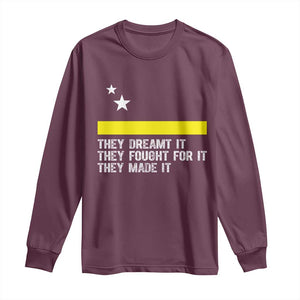 Curaçao Flag History Pride Long Sleeve Shirt They Dreamt Fought Made It