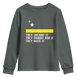 Curaçao Flag History Pride Youth Sweatshirt They Dreamt Fought Made It
