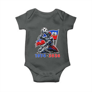 Haiti Soccer Tournament History 1974 to 2026 Baby Onesie Powerful Haitian Broken Chains National Flag Football Fans