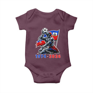 Haiti Soccer Tournament History 1974 to 2026 Baby Onesie Powerful Haitian Broken Chains National Flag Football Fans