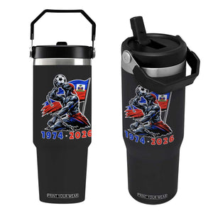 Haiti Soccer Tournament History 1974 to 2026 Flip Straw Tumbler Powerful Haitian Broken Chains National Flag Football Fans