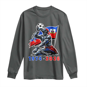 Haiti Soccer Tournament History 1974 to 2026 Long Sleeve Shirt Powerful Haitian Broken Chains National Flag Football Fans