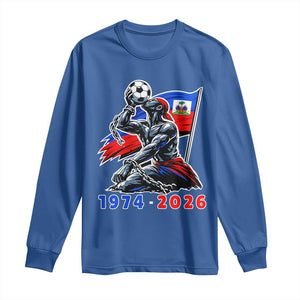 Haiti Soccer Tournament History 1974 to 2026 Long Sleeve Shirt Powerful Haitian Broken Chains National Flag Football Fans