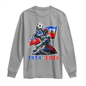 Haiti Soccer Tournament History 1974 to 2026 Long Sleeve Shirt Powerful Haitian Broken Chains National Flag Football Fans