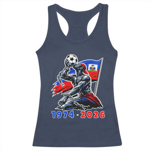 Haiti Soccer Tournament History 1974 to 2026 Racerback Tank Top Powerful Haitian Broken Chains National Flag Football Fans