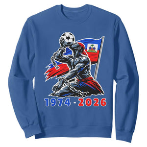 Haiti Soccer Tournament History 1974 to 2026 Sweatshirt Powerful Haitian Broken Chains National Flag Football Fans