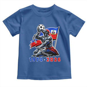 Haiti Soccer Tournament History 1974 to 2026 Toddler T Shirt Powerful Haitian Broken Chains National Flag Football Fans