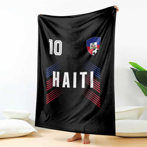 Haiti Soccer Sports Graphic Number 10 Jersey Style Throw Blanket Proud Haitian Football Fans Game Day Pride