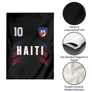 Haiti Soccer Sports Graphic Number 10 Jersey Style Garden Flag Proud Haitian Football Fans Game Day Pride