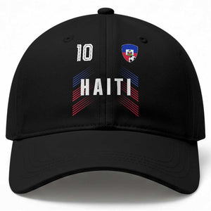 Haiti Soccer Sports Graphic Number 10 Jersey Style Baseball Cap Proud Haitian Football Fans Game Day Pride