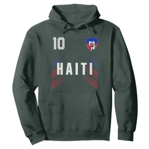 Haiti Soccer Sports Graphic Number 10 Jersey Style Hoodie Proud Haitian Football Fans Game Day Pride