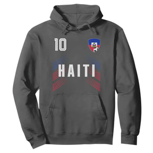 Haiti Soccer Sports Graphic Number 10 Jersey Style Hoodie Proud Haitian Football Fans Game Day Pride