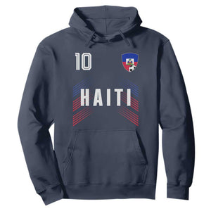 Haiti Soccer Sports Graphic Number 10 Jersey Style Hoodie Proud Haitian Football Fans Game Day Pride