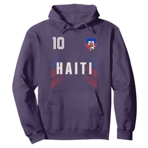 Haiti Soccer Sports Graphic Number 10 Jersey Style Hoodie Proud Haitian Football Fans Game Day Pride