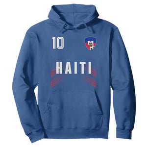 Haiti Soccer Sports Graphic Number 10 Jersey Style Hoodie Proud Haitian Football Fans Game Day Pride