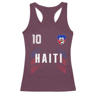 Haiti Soccer Sports Graphic Number 10 Jersey Style Racerback Tank Top Proud Haitian Football Fans Game Day Pride