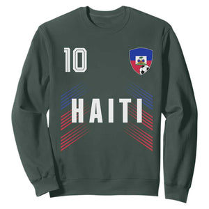 Haiti Soccer Sports Graphic Number 10 Jersey Style Sweatshirt Proud Haitian Football Fans Game Day Pride