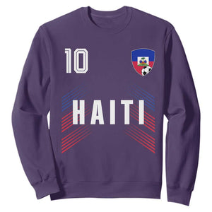 Haiti Soccer Sports Graphic Number 10 Jersey Style Sweatshirt Proud Haitian Football Fans Game Day Pride