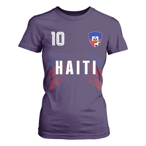 Haiti Soccer Sports Graphic Number 10 Jersey Style T Shirt For Women Proud Haitian Football Fans Game Day Pride