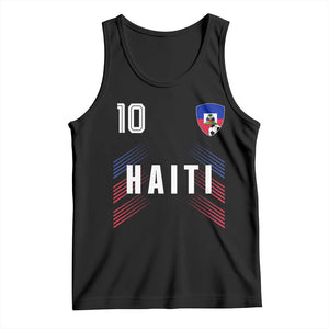 Haiti Soccer Sports Graphic Number 10 Jersey Style Tank Top Proud Haitian Football Fans Game Day Pride