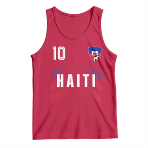 Haiti Soccer Sports Graphic Number 10 Jersey Style Tank Top Proud Haitian Football Fans Game Day Pride