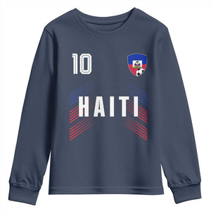 Haiti Soccer Sports Graphic Number 10 Jersey Style Youth Sweatshirt Proud Haitian Football Fans Game Day Pride