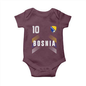 Bosnia Herzegovina Soccer Sports Graphic Number 10 Jersey Style Baby Onesie Proud Bosnian Football Fans Game Day Pride