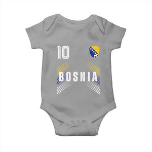 Bosnia Herzegovina Soccer Sports Graphic Number 10 Jersey Style Baby Onesie Proud Bosnian Football Fans Game Day Pride