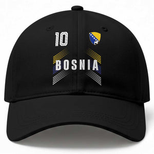 Bosnia Herzegovina Soccer Sports Graphic Number 10 Jersey Style Baseball Cap Proud Bosnian Football Fans Game Day Pride