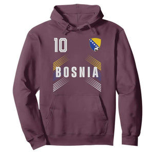 Bosnia Herzegovina Soccer Sports Graphic Number 10 Jersey Style Hoodie Proud Bosnian Football Fans Game Day Pride