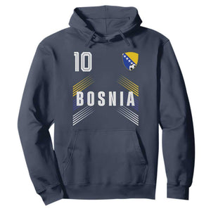 Bosnia Herzegovina Soccer Sports Graphic Number 10 Jersey Style Hoodie Proud Bosnian Football Fans Game Day Pride