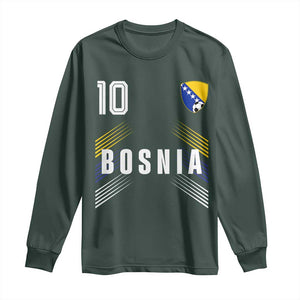 Bosnia Herzegovina Soccer Sports Graphic Number 10 Jersey Style Long Sleeve Shirt Proud Bosnian Football Fans Game Day Pride