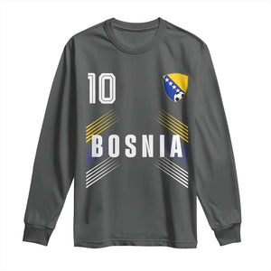 Bosnia Herzegovina Soccer Sports Graphic Number 10 Jersey Style Long Sleeve Shirt Proud Bosnian Football Fans Game Day Pride